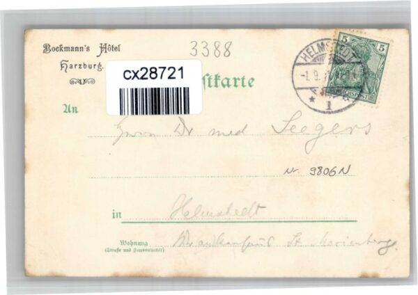 Bad Harzburg Bockmanns Hotel Litho – Bild 2