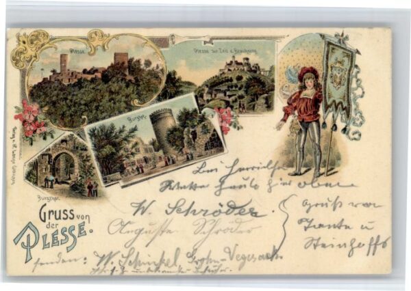 Goettingen Niedersachsen Goettingen Plesse Burg Litho Fahne