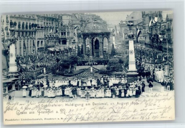 Frankfurt Main Goethefeier Huldigung Denkmal