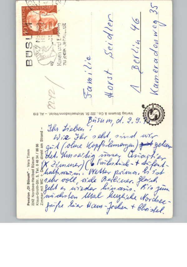 Buesum Nordseebad Pension Ol Buesum – Bild 2