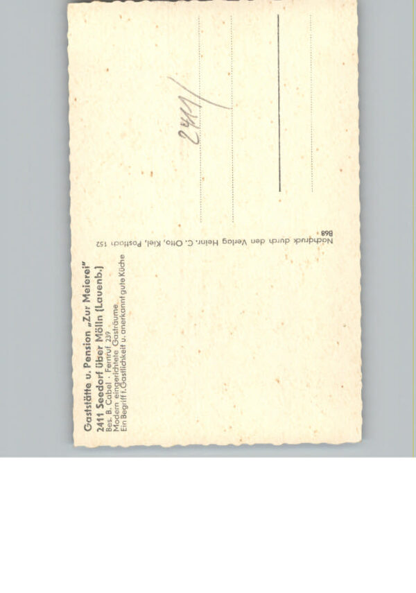 Seedorf Lauenburg Gaststaette z. Meierei – Bild 2