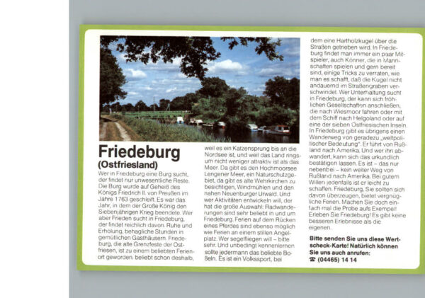 Friedeburg Ostfriesland Wertscheck-Karte