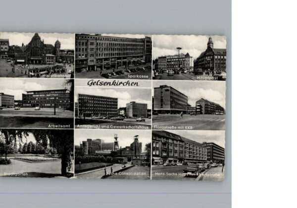 Gelsenkirchen Bahnhof Amtsgericht, Zeche, Florastrasse, Hauptpost, Ebertstrasse,