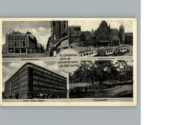 Gelsenkirchen Bahnhofstrasse Hauptbahnhof, Hans-Sachs-Haus, Stadtgarten