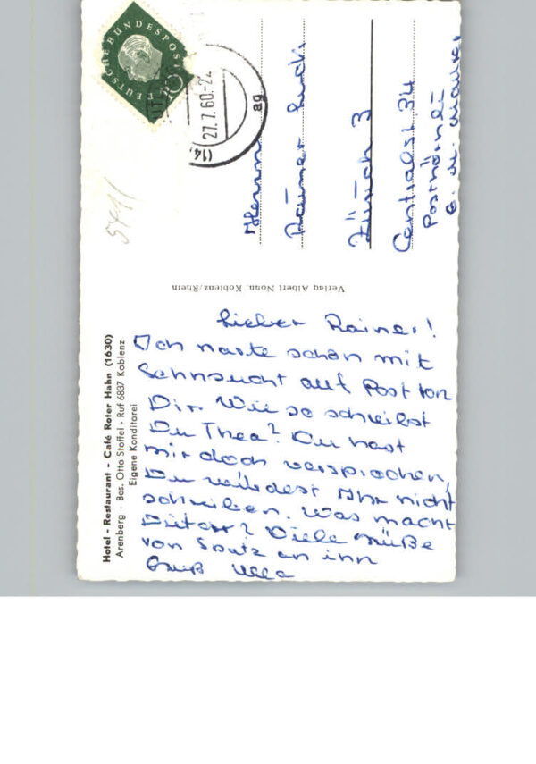 Arenberg Koblenz Hotel-Restaurant-Cafe Roter Hahn – Bild 2