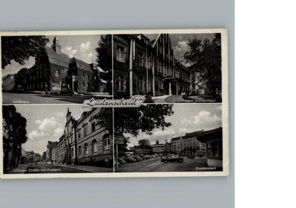 Luedenscheid Altenaer Str. Postamt, Strassenstern, Staedt. Krankenhaus, Amtshaus