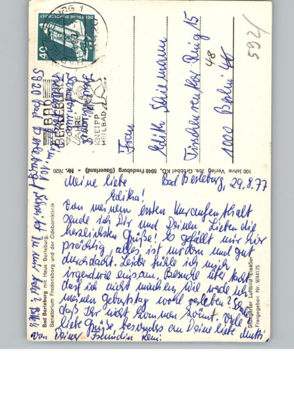 Bad  Berleburg Fliegeraufnahme Sanatorium Fredensborg, Odebornklinik – Bild 2
