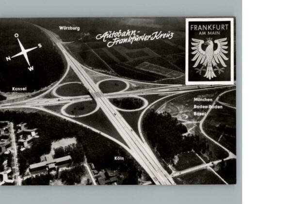 Frankfurt Main Fliegeraufnahme Autobahn Frankfurter Kreuz