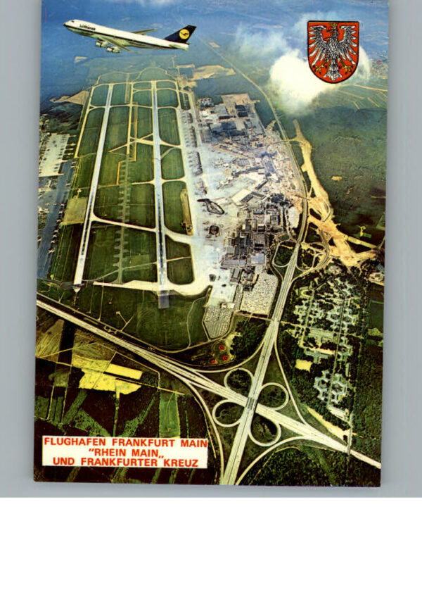 Frankfurt Main Fliegeraufnahme Autobahn Frankfurter Kreuz, Flughafen