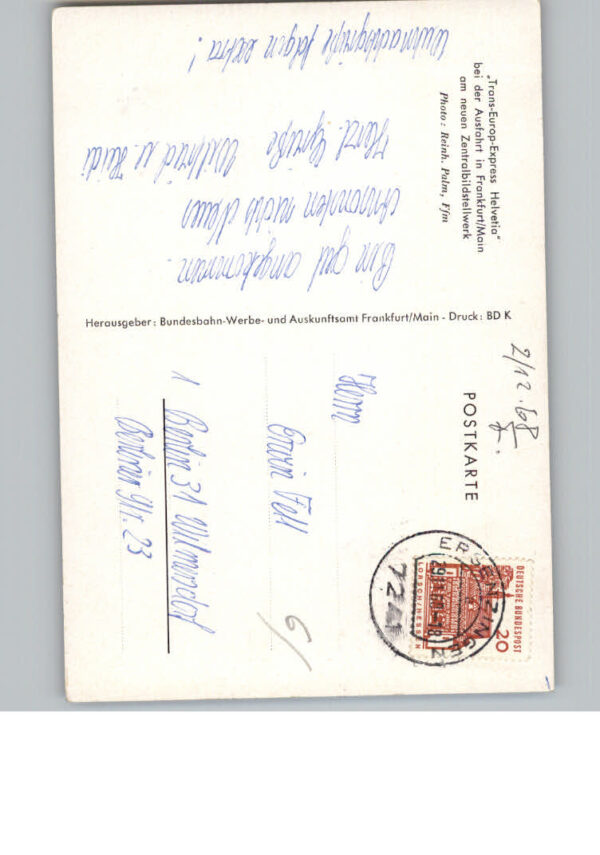 Frankfurt Main Eisenbahn Trans-Europ-Express Helvetia – Bild 2
