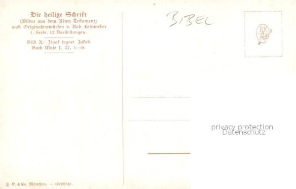 Bibel Bible Christliches Christianity Religion Die heilige Schrieft Isaaf segnet – Bild 2