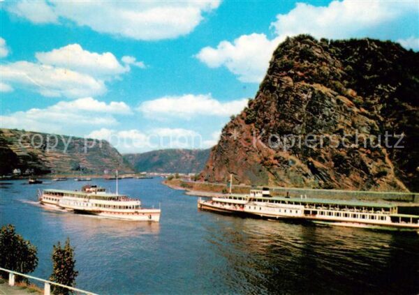 Dampfer Seitenrad Loreley Felsen Rhein