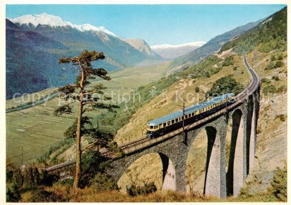 Eisenbahn Railway Chemin de Fer Blauer Pfeil Loetschbergbahn Wallis