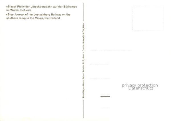 Eisenbahn Railway Chemin de Fer Blauer Pfeil Loetschbergbahn Wallis – Bild 2