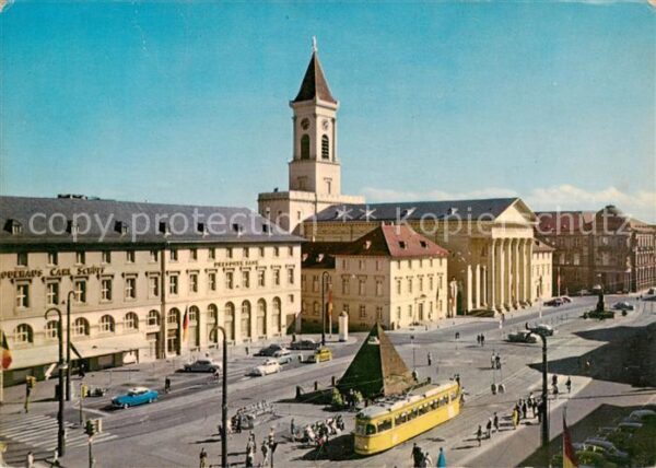 Strassenbahn Tramway-- Karlsruhe Marktplatz Stadtkirche