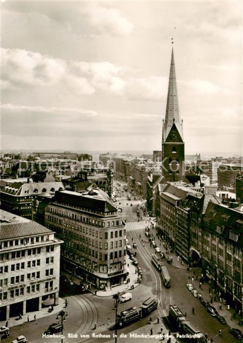 Strassenbahn Tramway-- Hamburg rathaus Patrikirche