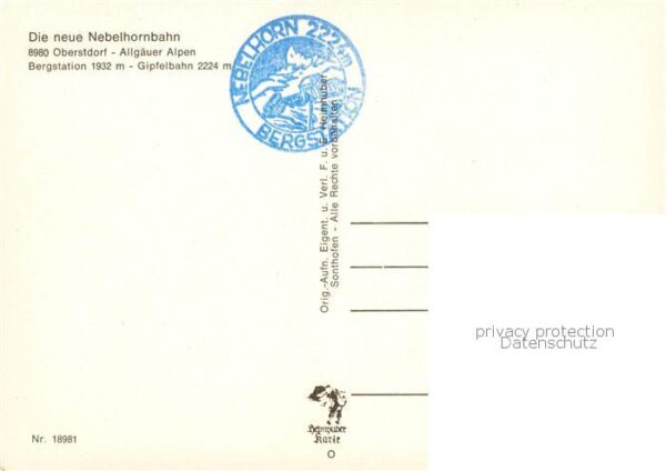 Seilbahn Cable-Car Telepherique Nebelhorn Oberstdorf Allgaeuer Alpen – Bild 2