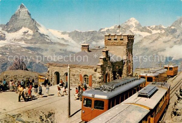 Zahnradbahn Rack Railway-- Station Gornergrat Zermatt Matterhorn Kulm