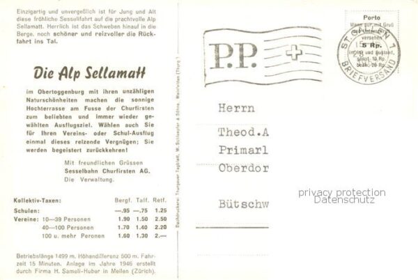 Sessellift Chairlift Telesiege Alt St. Johann Alp Sellamatt – Bild 2