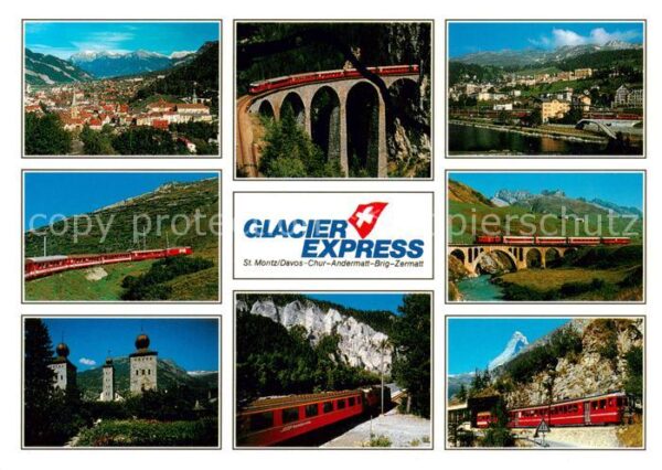 Eisenbahn Railway Chemin de Fer Glacier Express St. Moritz Davos Chur Brig