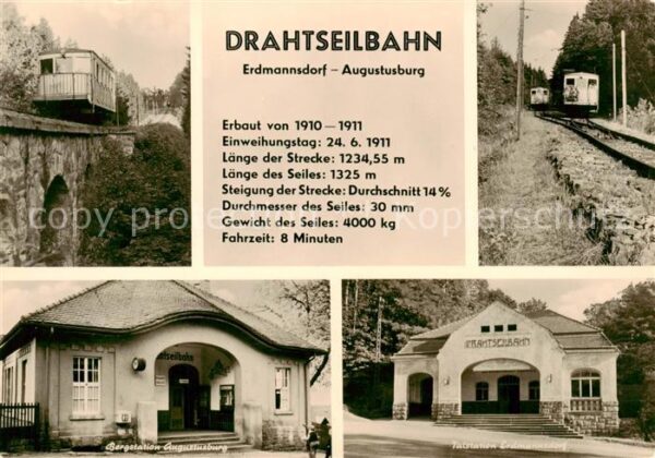 Eisenbahn Railway Chemin de Fer Drahtseilbahn Erdmannsdorf Augustusburg