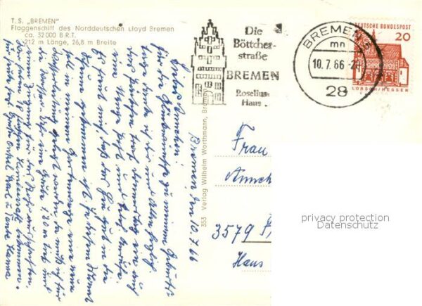 Dampfer Oceanliner T.S. BREMEN – Bild 2