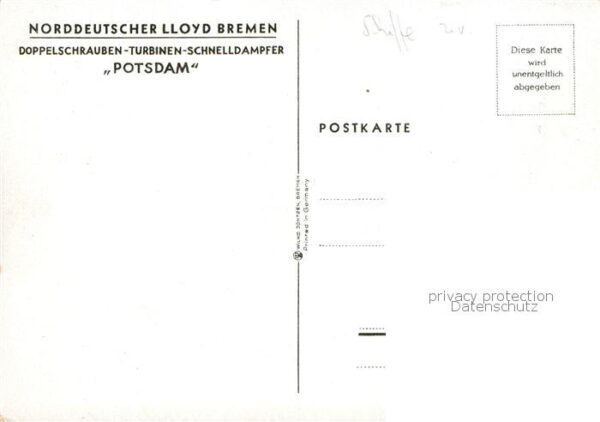Dampfer Oceanliner SM POTSDAM – Bild 2