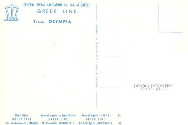 Dampfer Oceanliner Greek Line Tss OLIMPIA – Bild 2