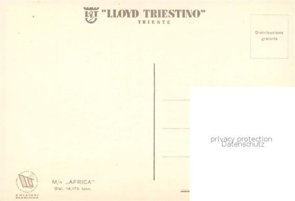 Dampfer Oceanliner LLOYD Triestino M/n AFRICA – Bild 2