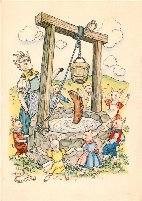 Maerchen Sagen fairy tale conte Der Wolf Und sieben Geisslein 6. Der Wolf ist to