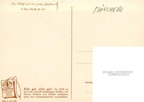 Maerchen Sagen fairy tale conte Der Wolf Und sieben Geisslein 6. Der Wolf ist to – Bild 2