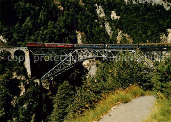 Eisenbahn Railway Chemin de Fer Hoeheweg Loetschberg Suedrampe Bietschtalbruecke