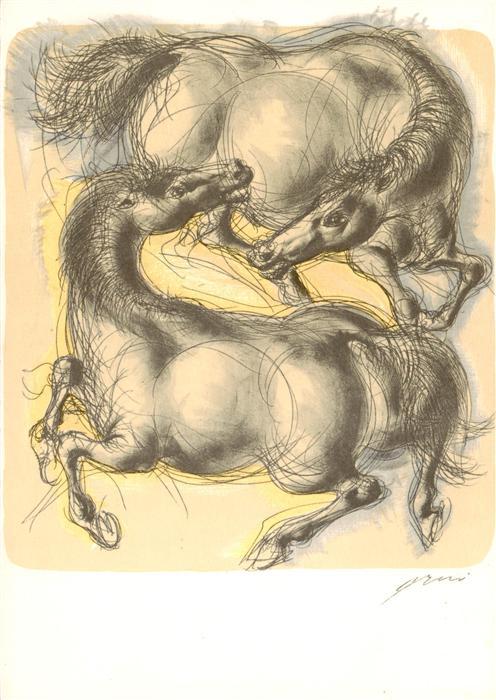 Pferde Editions Hedimot Hans Erni Duex Chevaux Nr.518