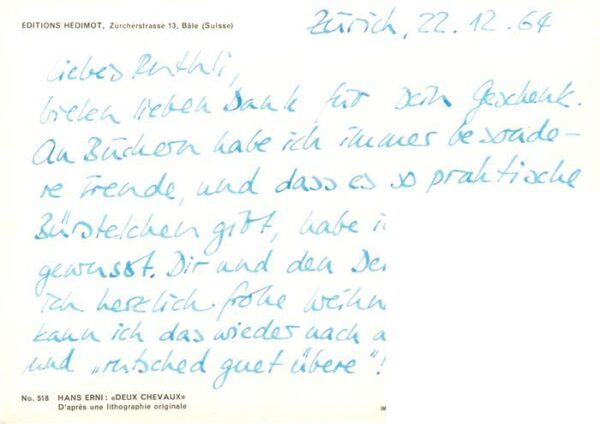 Pferde Editions Hedimot Hans Erni Duex Chevaux Nr.518 – Bild 2