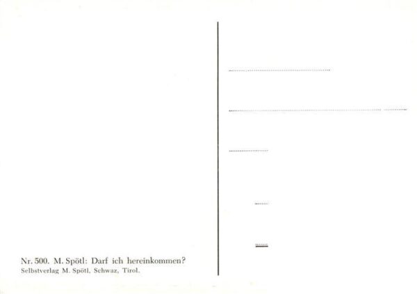Spoetl Maria Kuenstlerkarte Nr.500 Darf ich hereinkommen – Bild 2