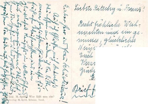 Spoetl Maria Kuenstlerkarte Nr.352 Wer laesst uns ein – Bild 2