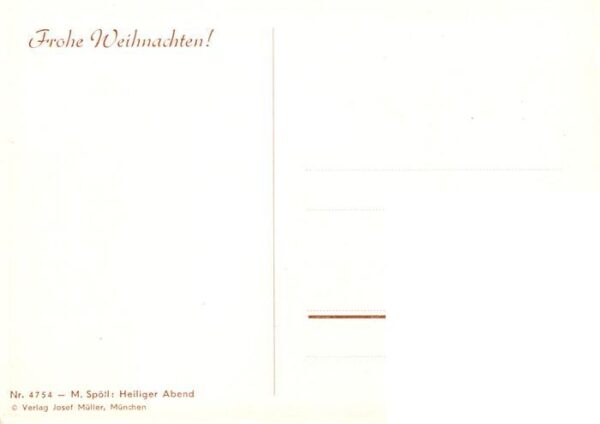Spoetl Maria Kuenstlerkarte Nr.4754 Heiliger Abend – Bild 2