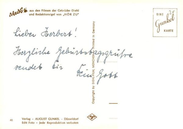 Mecki Nr. Nr.40Gebrueder Diehl Hoer zuWir gratulieren – Bild 2