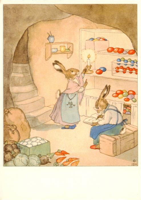 Vermenschlicht Ostern Hasen Eier