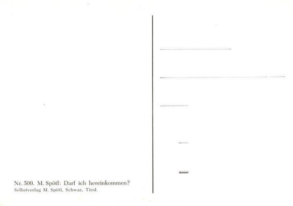 Spoetl Maria Kuenstlerkarte Nr.500 Darf ich hereinkommen – Bild 2