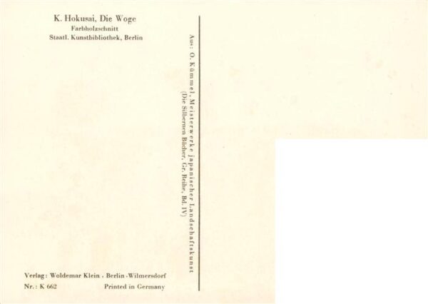 Hokusai K. Kuenstlerkarte Die Woge Japan – Bild 2
