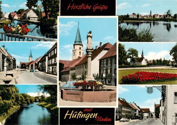 Huefingen Teilansichten Zentrum Partie am Wasser