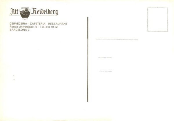 Barcelona Cataluna Cerveceria Cafeteria Restaurante Alt-Heidelberg – Bild 2
