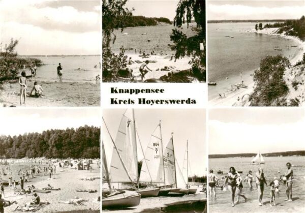 Knappensee Oberlausitz Strand Steilkueste Koblenzer Bucht Segelboote