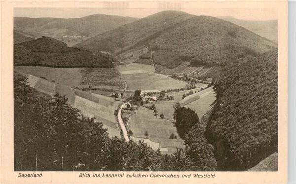 Sauerland Blick ins Lennetal zwischen Oberkirchen und Westfeld
