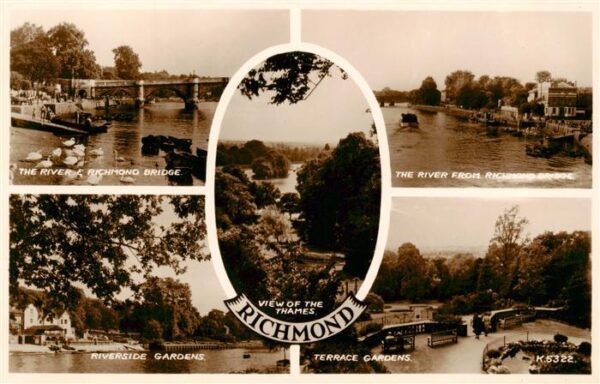Richmond  London UK The River Richmond Bridge Riverside Gardens Terrace Gardens