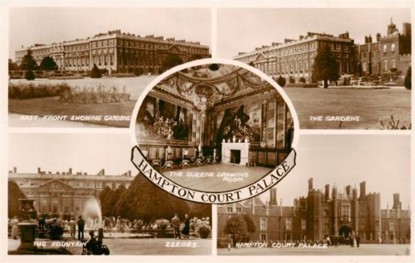 Hampton  London UK East Front showing Gardens The Gardens The Fountain The Queen