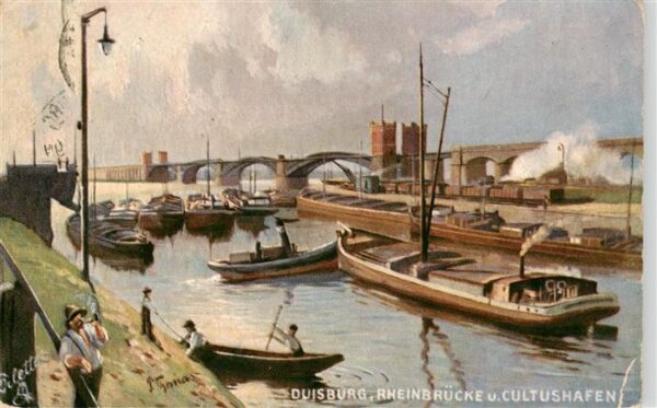 Duisburg  Ruhr Rheinbruecke und Cultushafen