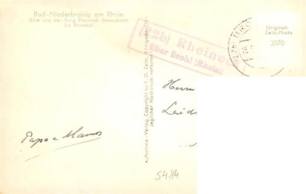 Bad Niederbreisig Blick von der Burg Rheineck Sesselbahn ins Rheintal – Bild 2