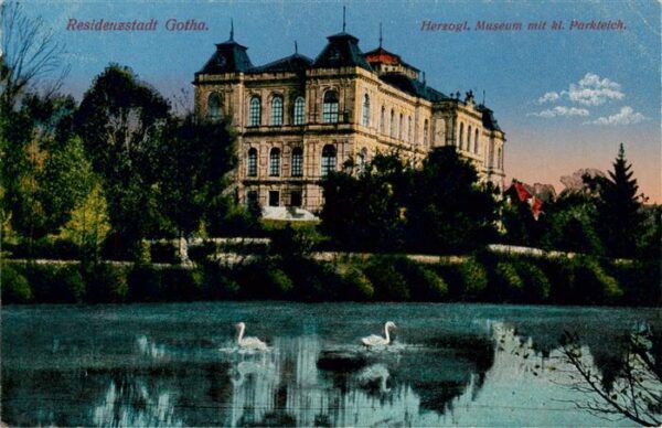 Gotha  Thueringen Herzogl Museum mit kl Parkteich